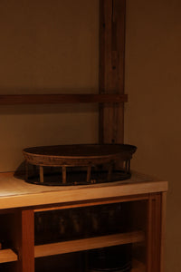 Talieng BAMBOO OVAL TABLE｜TRADITIONAL PATTERN｜DARK｜53 × 36 cm