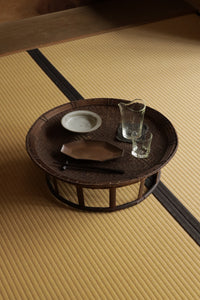 Talieng 竹製円卓｜伝統柄・濃色｜直径49 cm