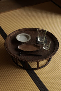 Talieng 竹製円卓｜伝統柄・濃色｜直径49 cm