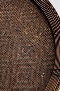 Talieng 竹製円卓｜伝統柄・濃色｜直径49 cm