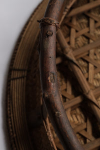 Talieng 竹製円卓｜伝統柄・濃色｜直径49 cm