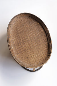 Talieng BAMBOO OVAL TABLE｜TRADITIONAL PATTERN｜DARK｜53 × 36 cm