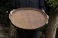 Talieng BAMBOO OVAL TABLE｜TRADITIONAL PATTERN｜DARK｜53 × 36 cm