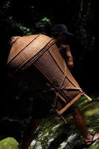 Katu CARRYING BASKET｜EXTRA LARGE WITH LID｜MEDIUM DARK