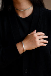 Pwo Karen SILVER BANGLE｜PLAIN / STAMPED
